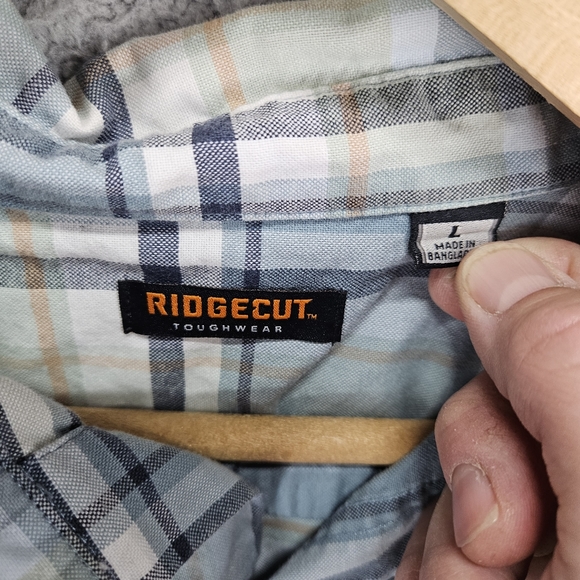 Ridgecut Toughwear Shirt Men's Large Short Sleeve Button Up Pockets Plaid - Picture 4 of 7